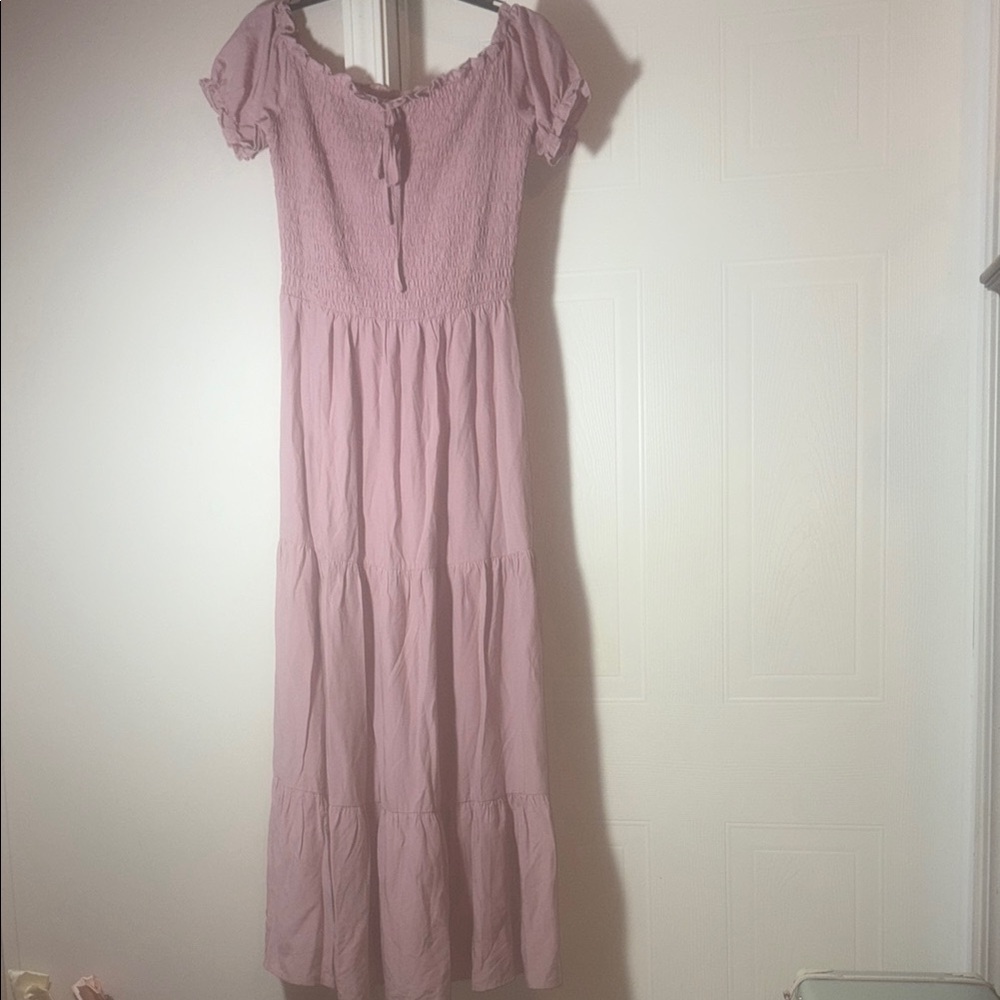 Elegant Pink Off-Shoulder Dress